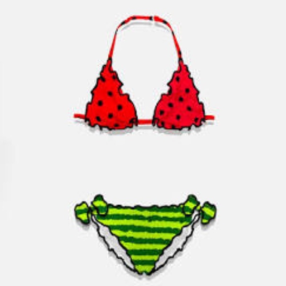 MC2 Saint Barth Triangle Watermelon Bikini Girls Sz 12